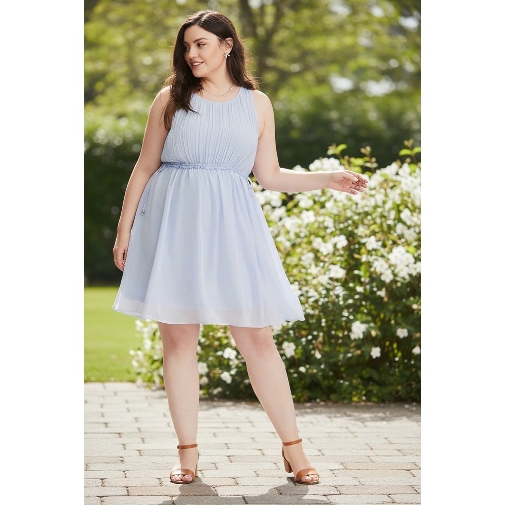 NWT Torrid Disney Cinderella Blue Pleated Skater Dress Carriage Charms Size 2 2X